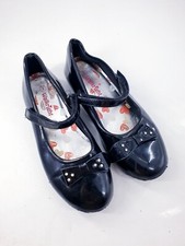 Walkright size 3 (36) black faux patent leather Mary Jane strap bow school shoes