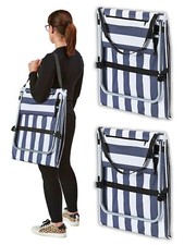 Set of 2 Beach Mat Recliners Festival Picnic Camping Sunbed Loungers Red or Blue