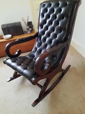 Vintage Chesterfield Leather Slipper Chair