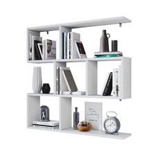 White Book Shelves Unit Wall Mounted Display Shelf Storage Decorative Rack 
