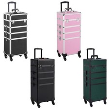 Rolling Cosmetic Cases Makeup Trolley Case on Wheels Beauty Storage Organiser