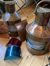 Vintage Ships Port & Starboard Lights. Navigation lamps. Yacht Marine Lanterns