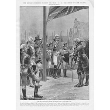 SOUTH AFRICA Hoisting the British Flag at Cape Colony in 1795 Antique Print 1902
