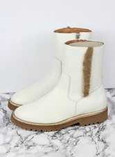 AQUATALIA White Leather Ankle Boots, Size UK 6 / EU 39