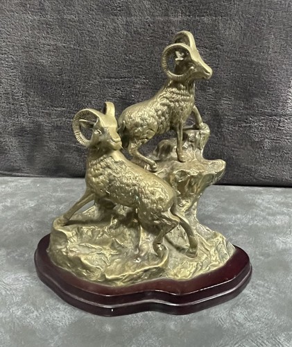 Brass mountain goat sculpture - brass,