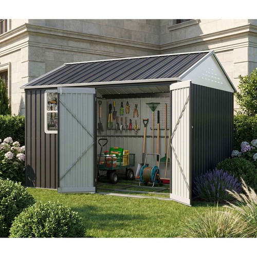Garden shed 10x10ft steel - 10x10ft, apex