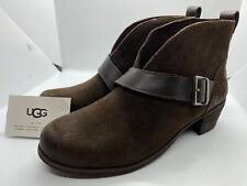 Brand New UGG Australia Women's Wright Belted Ankle Buckle Brown Boots UK 6.5/39