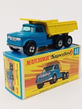 Matchbox Superfast No48 Dodge Dumper Truck. yellow/blue.  STUNNING CONDITION. 