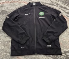 Nike Celtic FC Tracksuit Jacket Black Green Track Top Zip Up Football Size Large