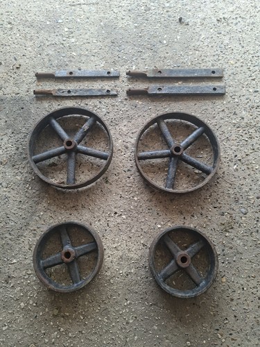 Vintage cast iron cart - iron, wheels