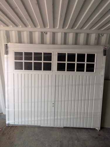 White garage door overall - garage,