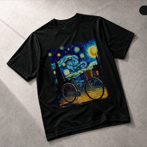 Starry night bicycle van gogh - van,