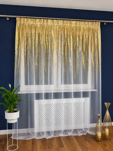 Luxury gold glitter voile - glitter,
