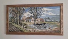 Vtg Tapestry Picture Frame