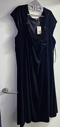 Evans black velvet bow front - black,