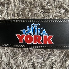 York Leather Weight Lifting Belt Padded Power Training Gym Bodybuilding Workout 