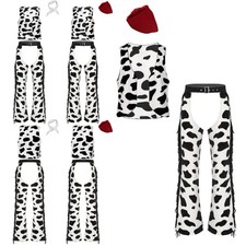 UK Men 3 Pcs Cow Print Cowboy