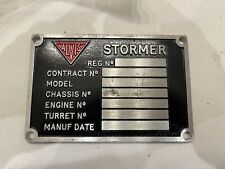 CVRT - STORMER - Manufacturer Plate - Unissued Blank ‘new old stock’