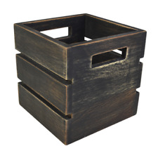 Black Mini Washed Acacia Wood Crate 
