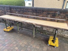 Huge XL Vintage Industrial Workbench Shop Display Retail Fitting Table Sideboard