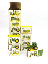 Set of Eight John Deere Miniature Toy Tractors Boxed ERTL