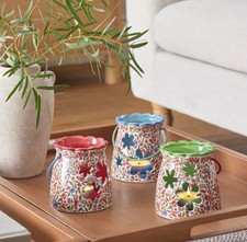 Next Set of 3 Pink Ceramic Floral Tea Light Holders Lanterns Moroccan Style BNIB