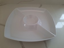 Melamine White Platter Dips And Snacks Alfresco Dining Picnics 38x38cm