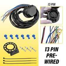 Towing Electrics 13 Pin Socket Pre Wired Sheathed Cable For Caravan Trailer NEW