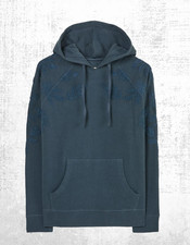 Women’s Fat Face Hoodie Long Sleeve Dark Vintage Embroidered Blue (A Bit Defect)
