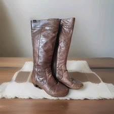 CAMPER brown leather knee length zip up boots Size 6/39 