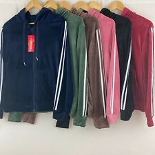 Womens Velvet Velour 2 Stripe