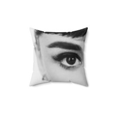 Square Pillow, Unique Eye Design Vintage Pillow, Audrey Hepburn Eyes
