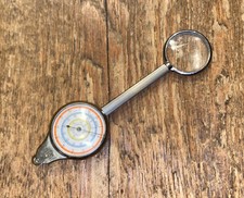 VINTAGE WW2 OPISOMETER (Map Measurer) COMPASS & MAGNIFYING GLASS OLD TOOLS