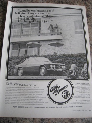 Alfa romeo ltd - alfa, 1750