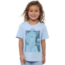 Disney Girls T-Shirt Frozen Elsa Snowflake Top Tee 3-8 Years Official