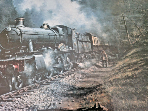 Steam train painting print - print, by