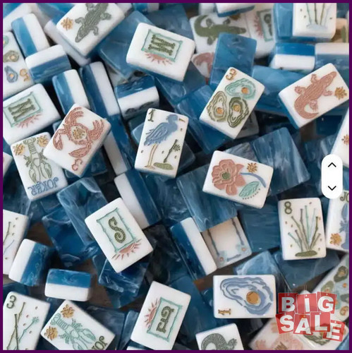 American mahjong tiles - , blue
