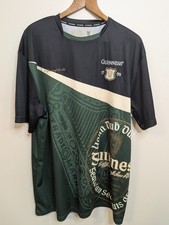 Official Guinness Ireland T-Shirt Black Green Harp Logo Barwear Mens Small