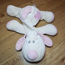 Keel Toys Baby's 1st Puppy Pink & Cream Dog Soft Plush Toy Pink Ears Feet Floppy