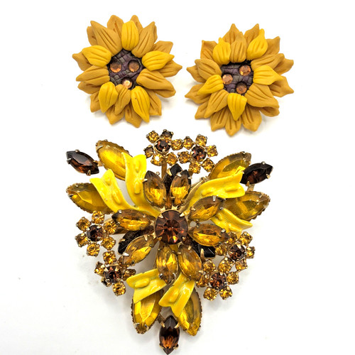 Vintage sunflower clip - sunflower,