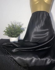 vtg MARKS AND SPENCER BLACK LIQUID SATIN HALF SLIPS SIZE 20/22