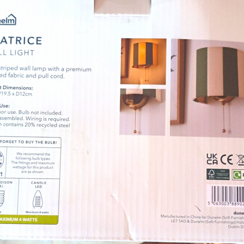 Dunelm beatrice wall - dunelm, light