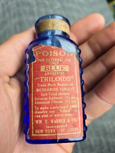 Excellent old blue poison with - blue,