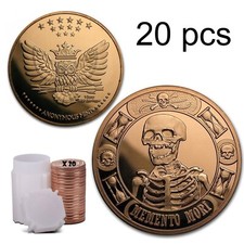 20 x 1oz Memento Mori Copper Rounds Skull Coins Fine Pure 999 Bullion New Tube