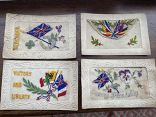4x WW1 EMBROIDERED SILK