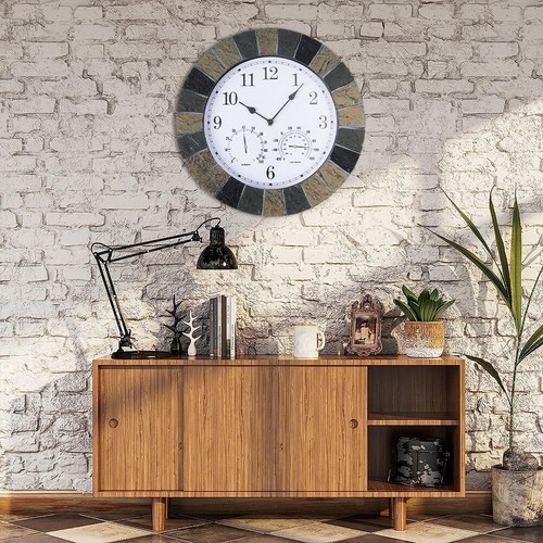 Round slate effect quartz wall - round,