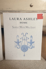 Laura Ashley Shamley White Wall Light – Double Arm Crystal – New Sealed Box