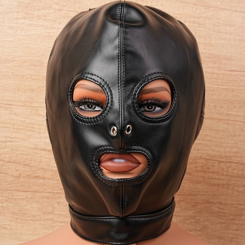 Leather hood mask - pu, head