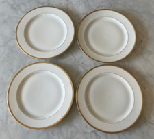 Haviland Limoges China White Gold Rim Four Dinner 4 Plates Vintage