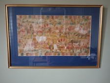 Framed Batik And Ink Print The
